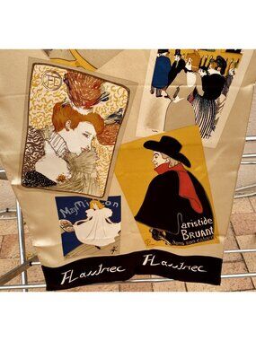 Toulouse Lautrec Métropolitan Museum of Art Silk Oblong Scarf NWT French
